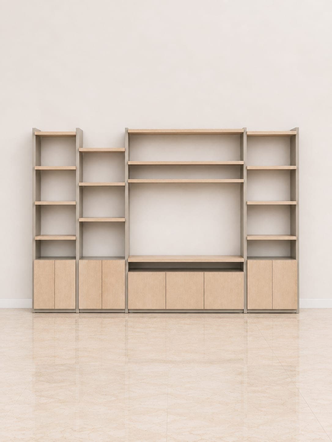 Biblioteca Meseta from Línea Regidor, front view in a styled room