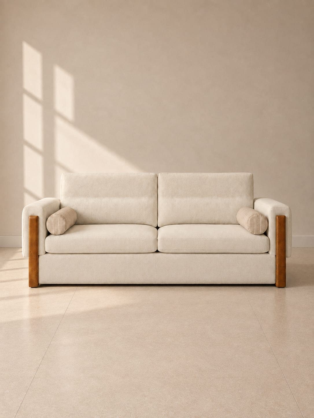 Sillón Cauce Cuero de la Línea Regidor, vista frontal en ambiente